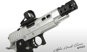 Alpha Airsoft Custom DVC Open Pistol (Silver/Black ver.) with SHIELD SIGHT RMSx